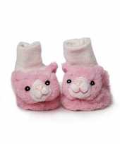 Pantoffels babyslofjes roze kat poes kind